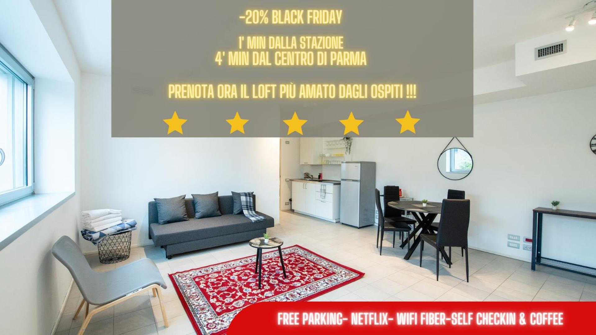 350 M Dalla Stazione L Parcheggio Free L Nova Loft Apartamento Parma Quarto foto